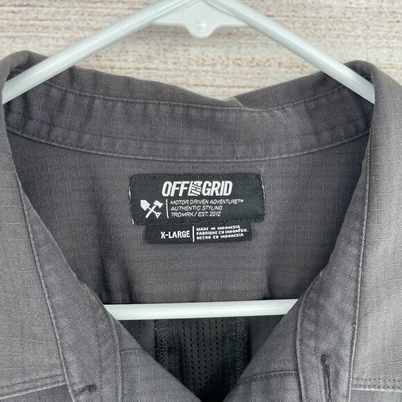 Off the Grid Ripstop Button Down Shirt Men's Size XL Gray Vented - Picture 4 of 9